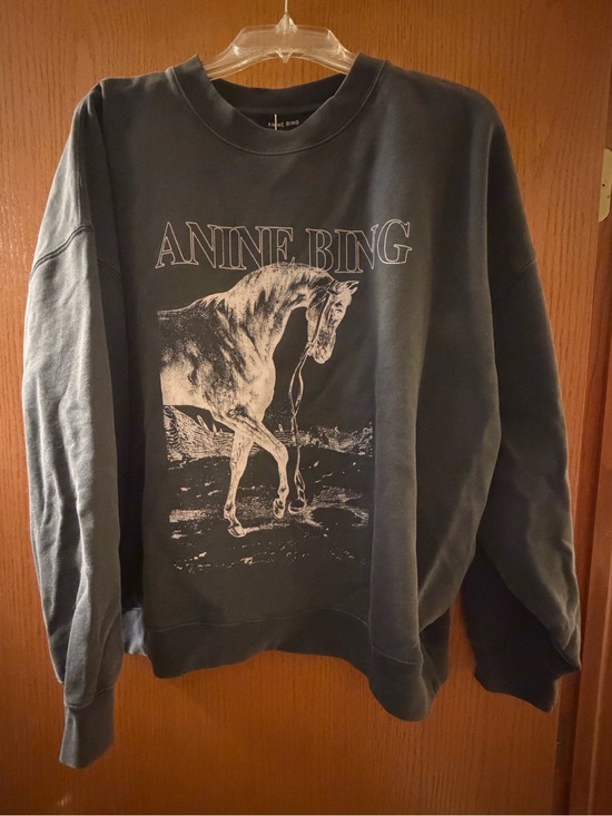 Anine Bing Tops - Anine Bing Sweatshirt in Charcoal Gray
